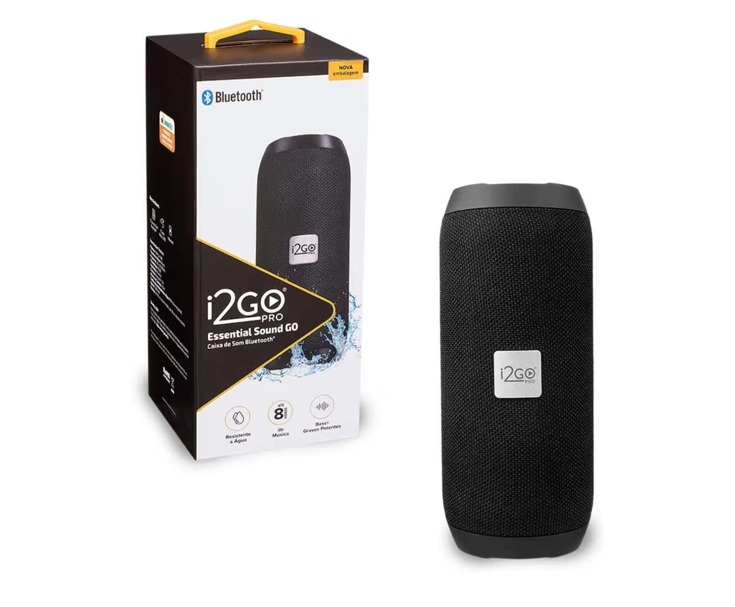 I2GO Caixa de Som Bluetooth Essential Sound Go 10W RMS Resistente à Água Preto